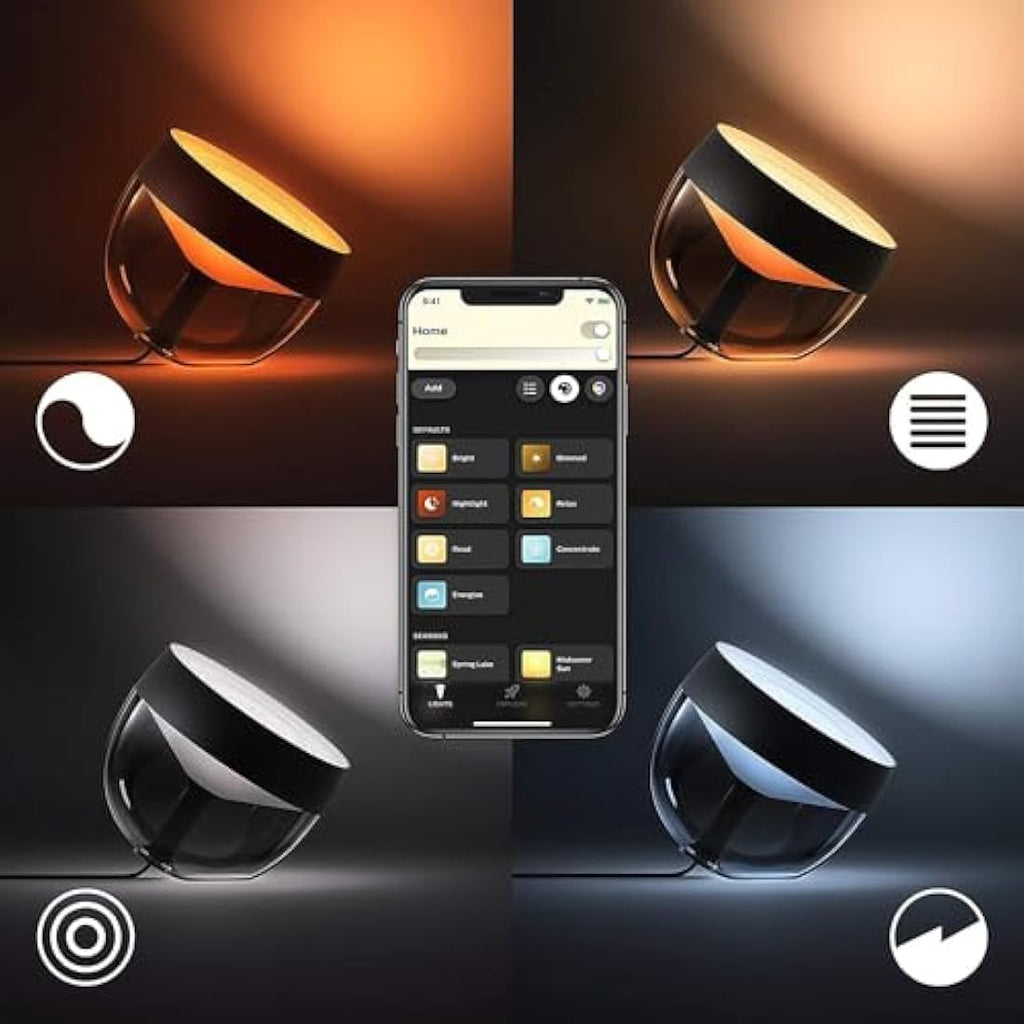 Philips Hue Iris Smart LED Table Lamp – White & Color Ambiance, Black