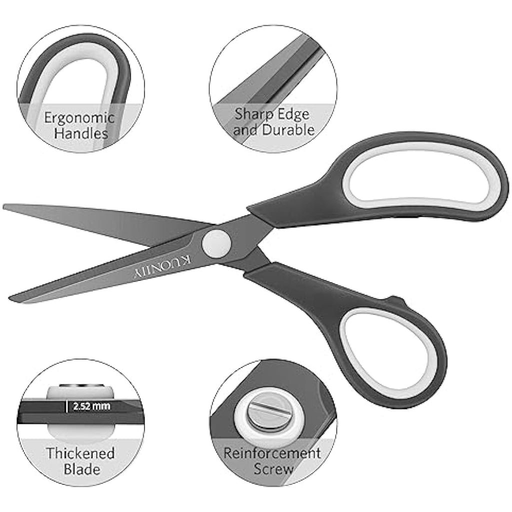 KUONIIY Titanium Scissors Set of 5 – Ultra Sharp Multi-Purpose Shears