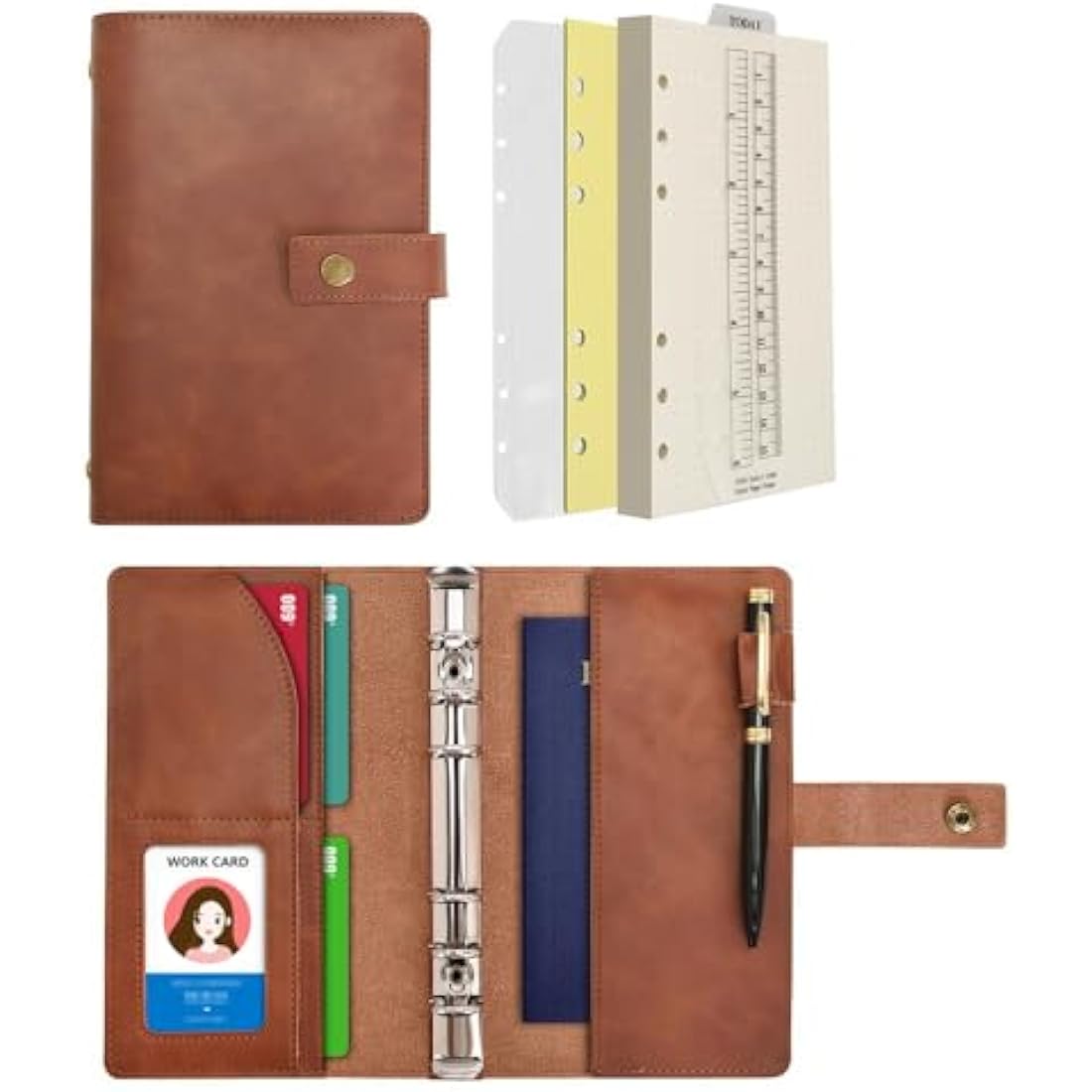 Jolof Store A6 Leather Refillable Notebook – Dot Grid Spiral Journal