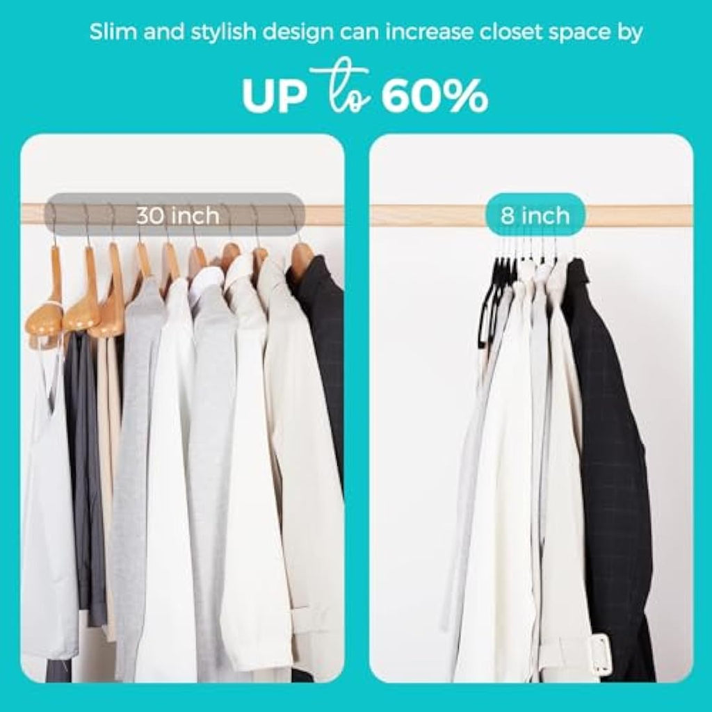 HOUSE DAY Black Velvet Hangers – 60 Pack Non-Slip Space Saving Suit Hangers