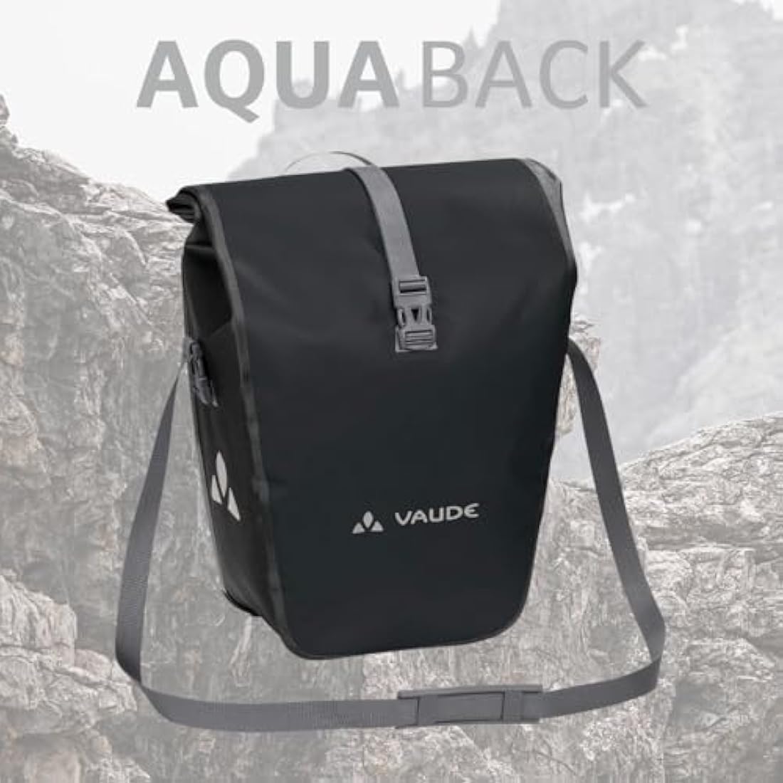 Vaude Aqua Back Single Waterproof Rear Bicycle Pannier Bag - Black