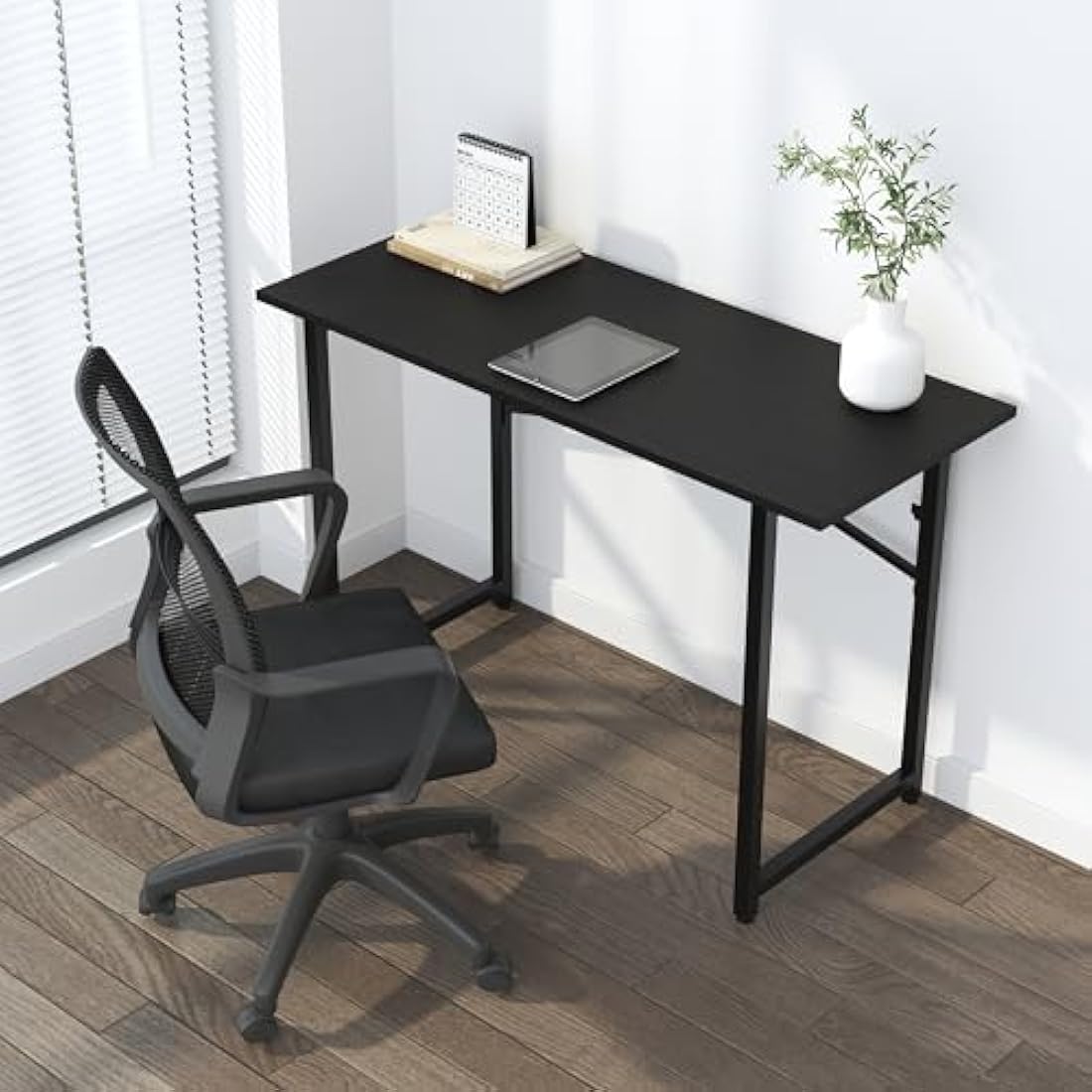Lutown 120cm Folding Computer Desk – No Assembly Gaming Table, Black