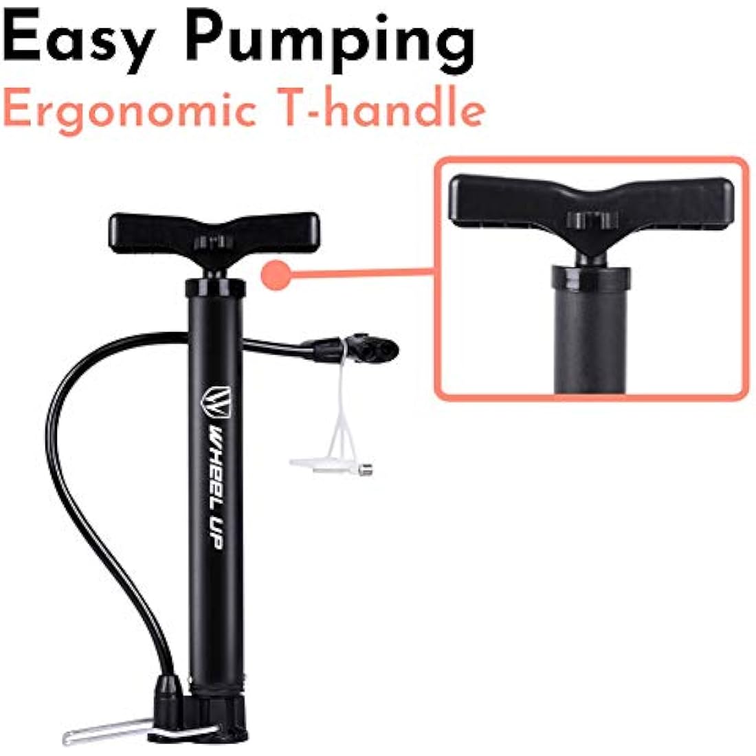 LETTON Portable Bike Floor Pump – 120PSI Presta & Schrader Mini Inflator