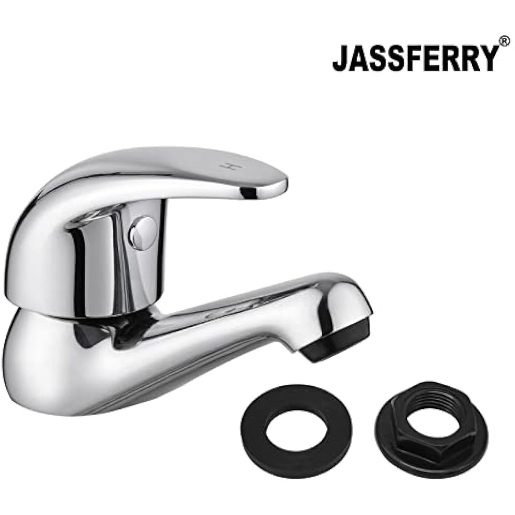 Jolof Store Chrome Basin Taps | Pair of Hot and Cold Brass Sink Faucets