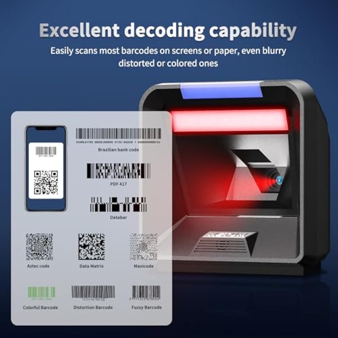 NETUM NT-2085L 2D Omnidirectional Desktop Barcode Scanner | Megapixel Sensor