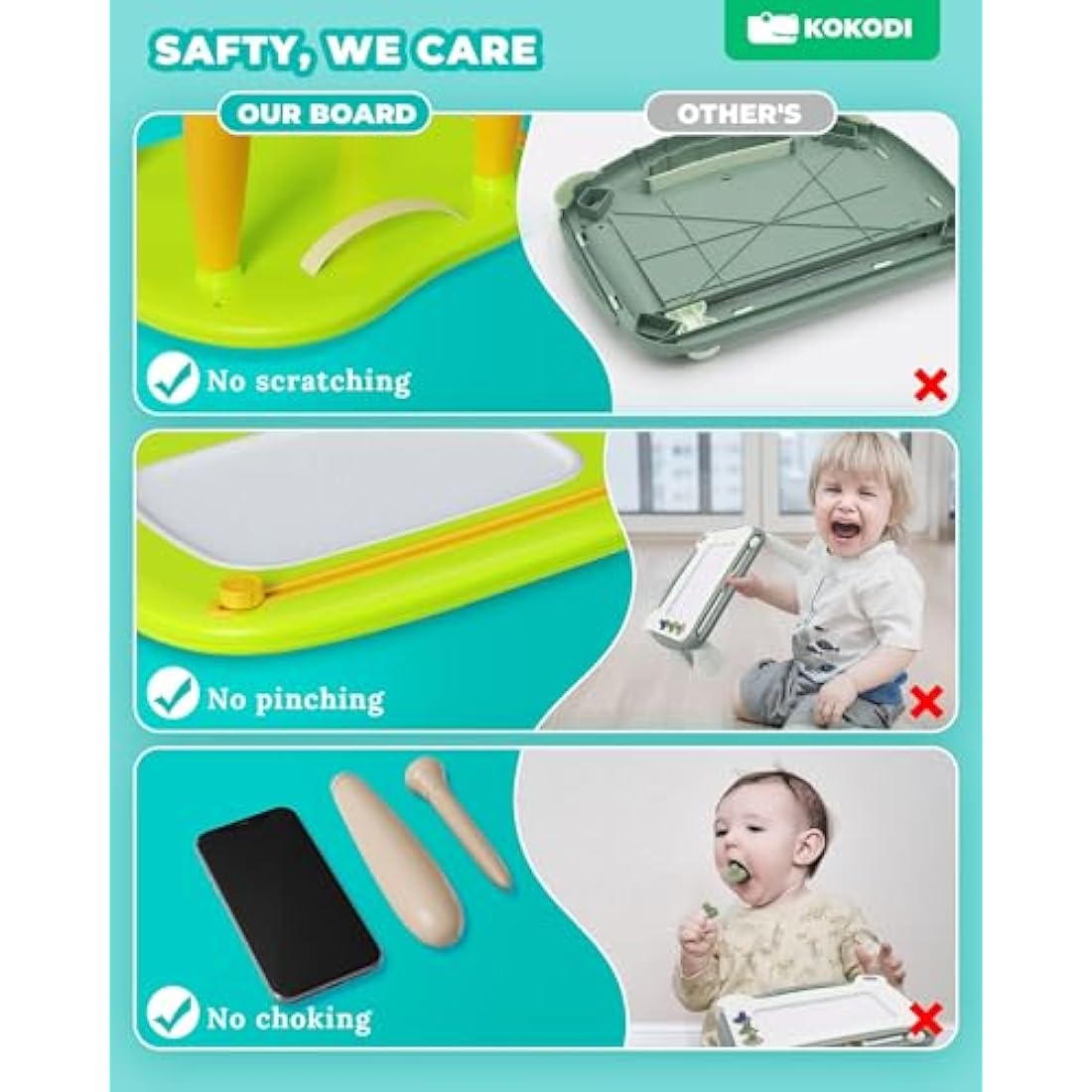Kokodi Magnetic Drawing Board - Educational Writing Tablet for Toddlers