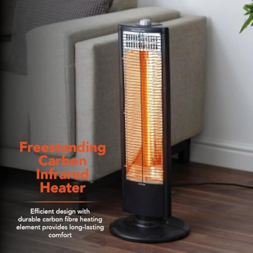 Warmlite WL42013 Carbon Infrared Heater | Portable & Oscillating - Black