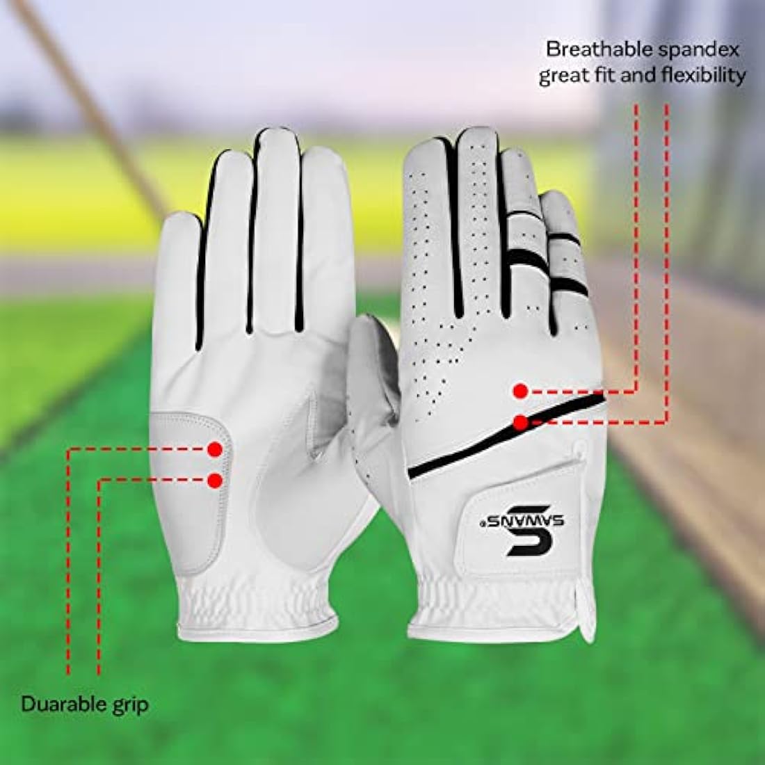 Men's Premium Leather Golf Glove – Non-Slip All Weather Grip