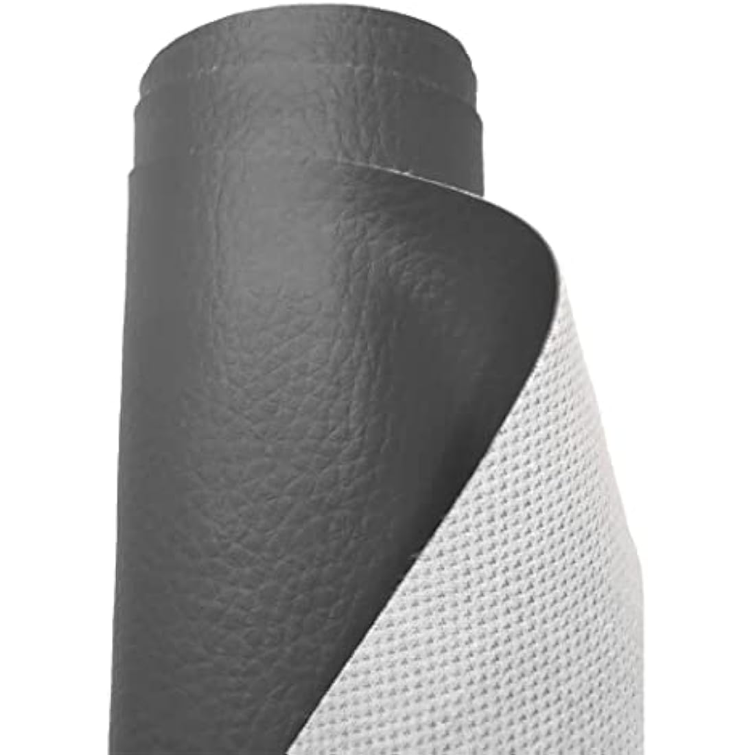 A-Express Dark Grey Grained Faux Leather Upholstery Fabric – 140cm