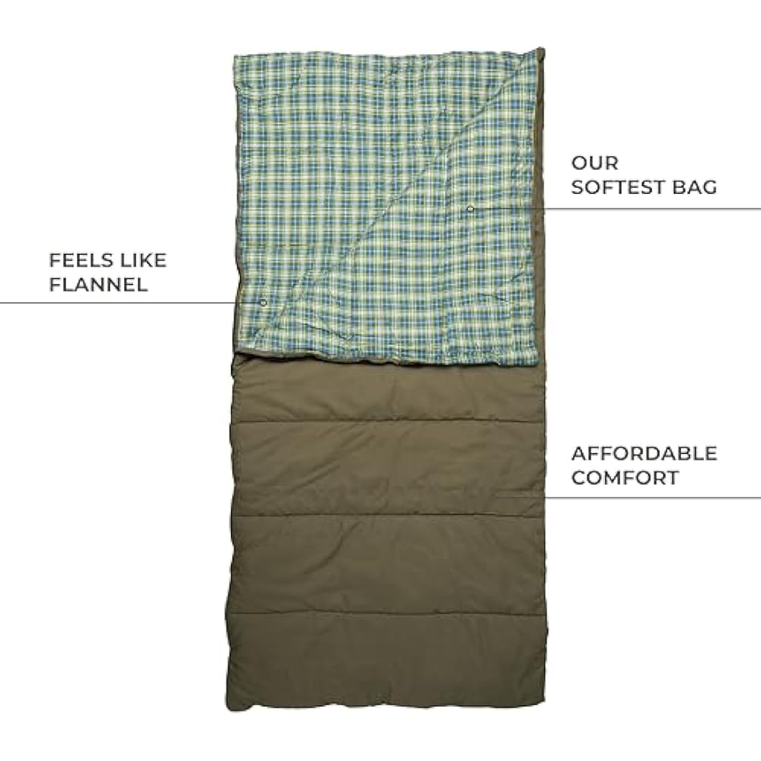 TETON Sports Evergreen Sleeping Bag – Large Camping Bag with Phone Pocket