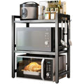 Haipky 3-Tier Expandable Microwave Oven Rack – Adjustable Metal Kitchen Shelf