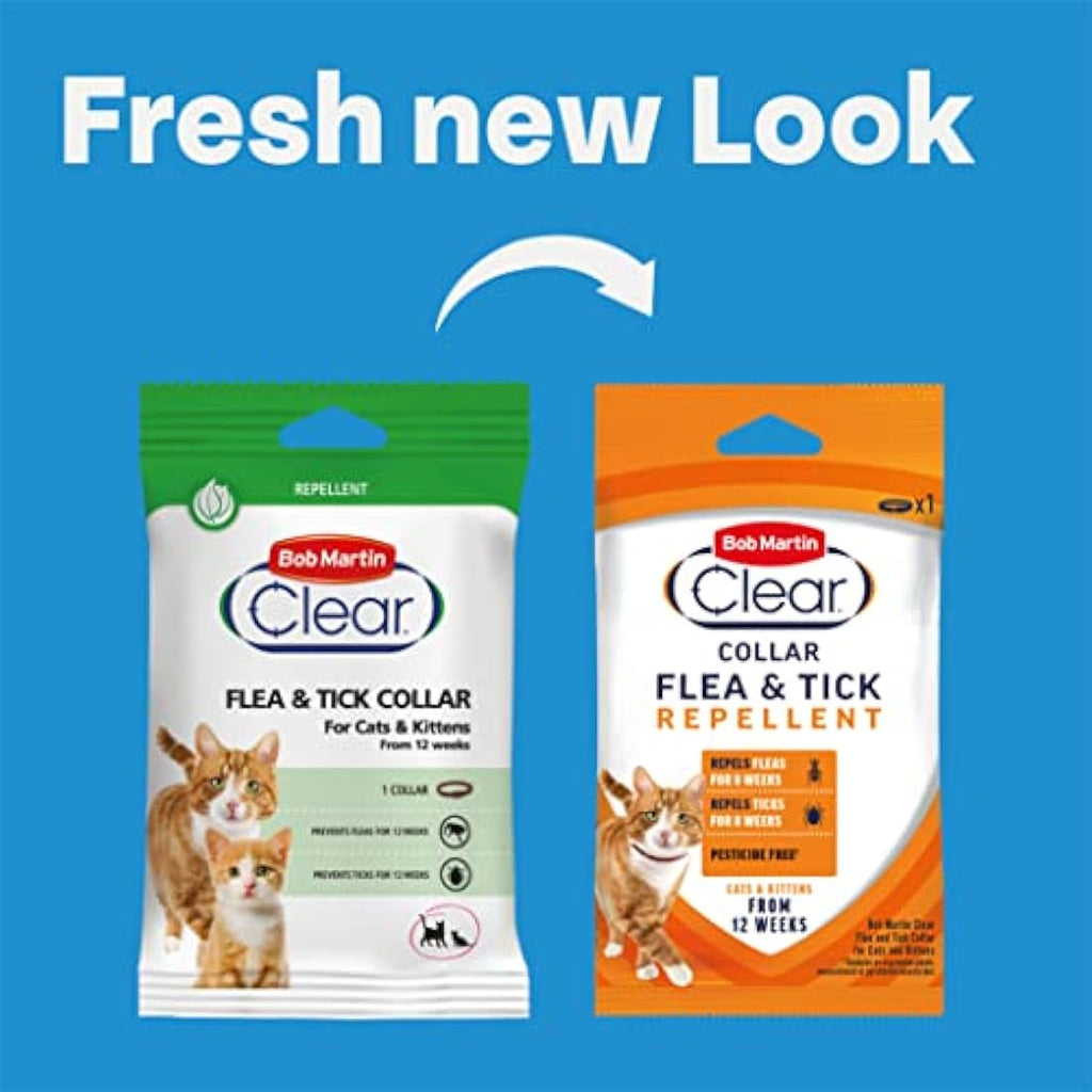 Bob Martin Clear Flea Repellent Collar for Cats – Pesticide-Free