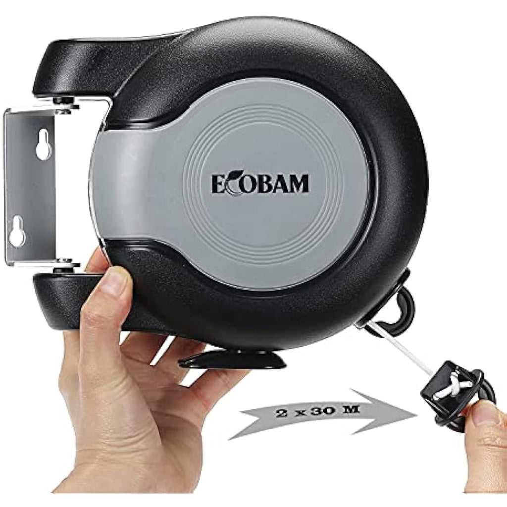 EcoBam Retractable Double Clothes Line – 30m Heavy Duty Wall Mounted