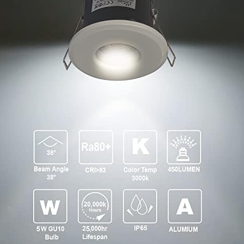IP65 Fire Rated LED Downlights | 4-Pack 5W Cool White 6000K
