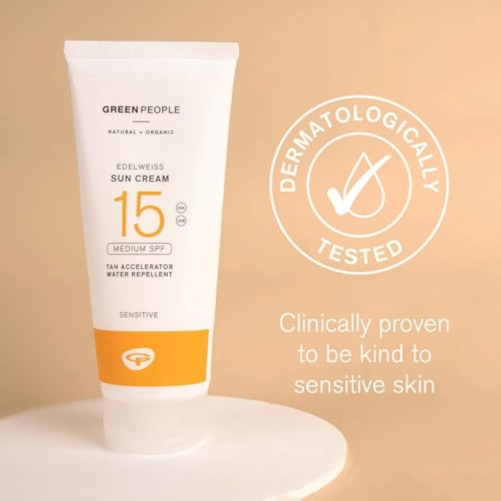 Green People SPF15 Sun Cream with Tan Accelerator | Reef Safe, 200ml