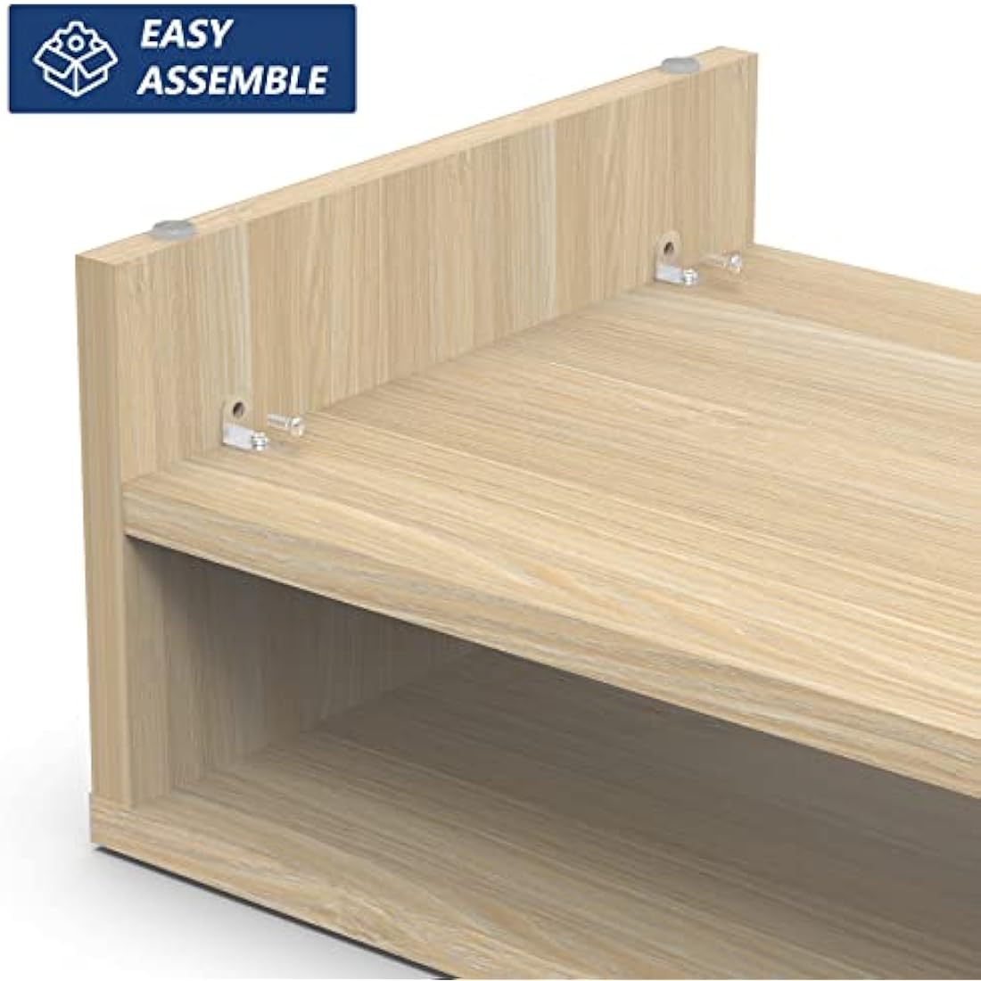 FITUEYES 2-Tier Wood Monitor Riser – 54cm Desktop Stand & Organizer, Oak