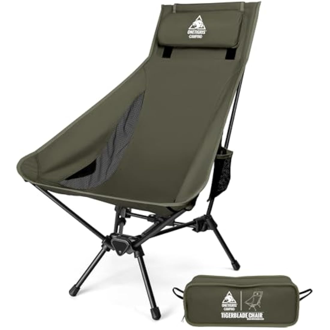 OneTigris Tigerblade High Back Camping Chair | Heavy-Duty Folding Seat
