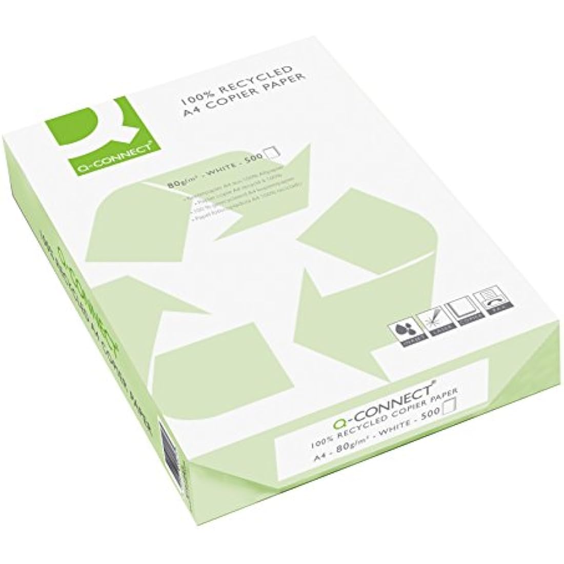 Q-Connect A4 Recycled Copier Paper 80gsm | 100% Recycled - 2500 Sheets