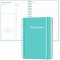 Jolof Store Undated Daily Planner – A5 Spiral To Do List Notebook, Teal
