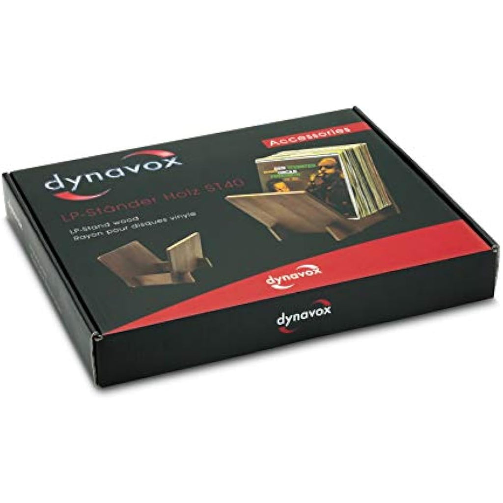 Dynavox Pine Wood Vinyl Record Storage Box | Holds 40 LPs – Light Brown
