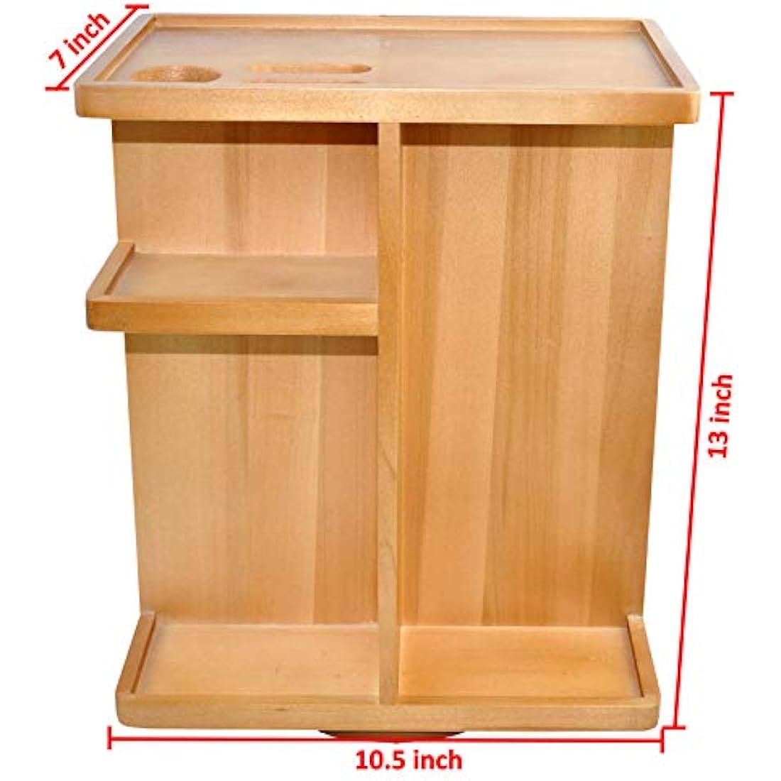 Spiretro 360 Rotating Makeup Organizer – Acacia Wood Cosmetic Carousel