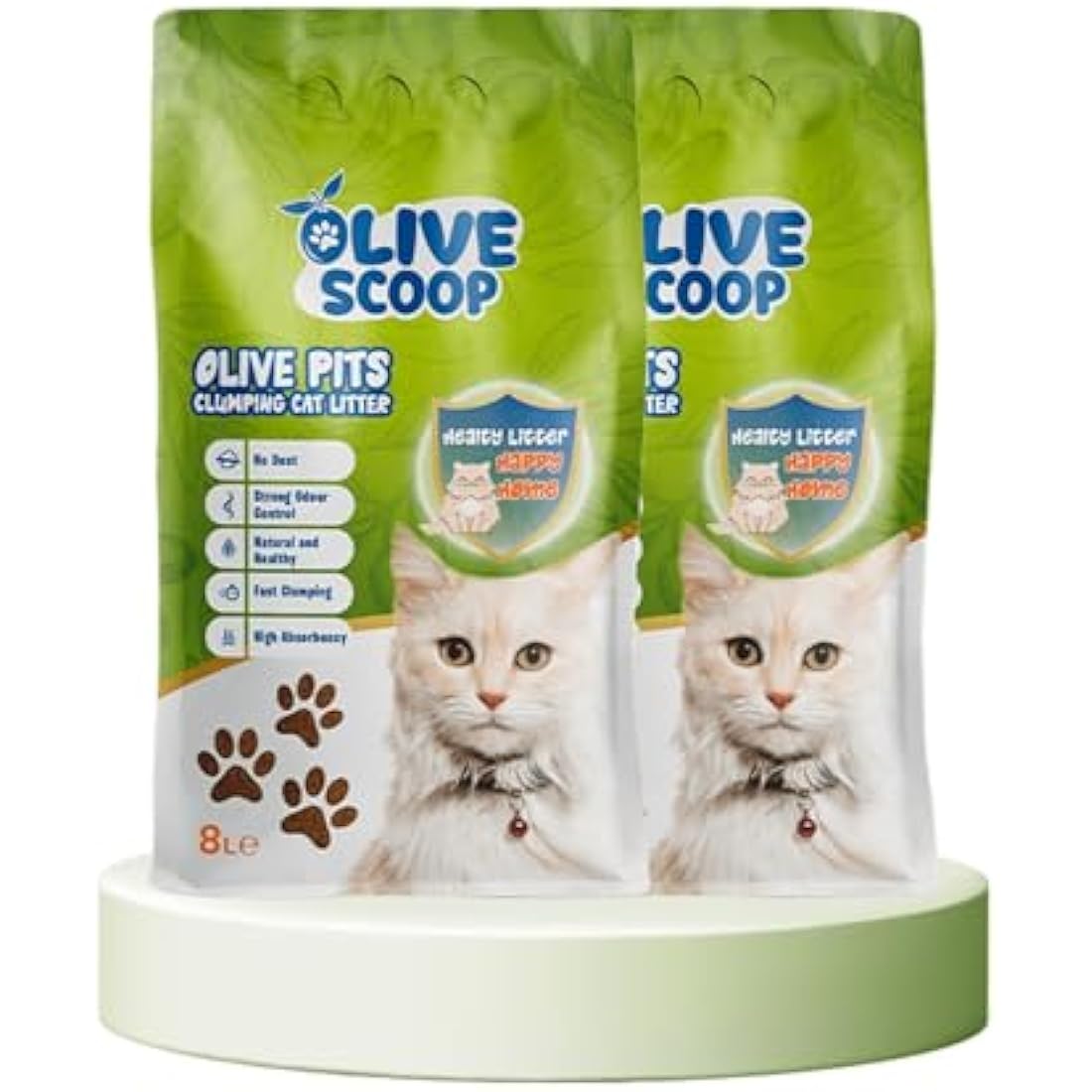 Olive Scoop Natural Cat Litter – Clumping Olive Pit Formula – 16L