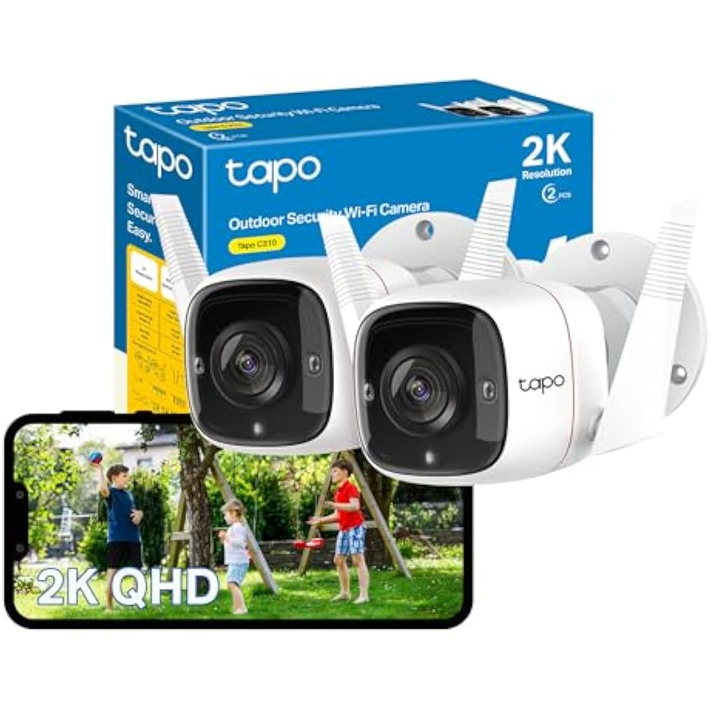 TP-Link Tapo C310 2K Outdoor Security Camera 2-Pack | AI Detection