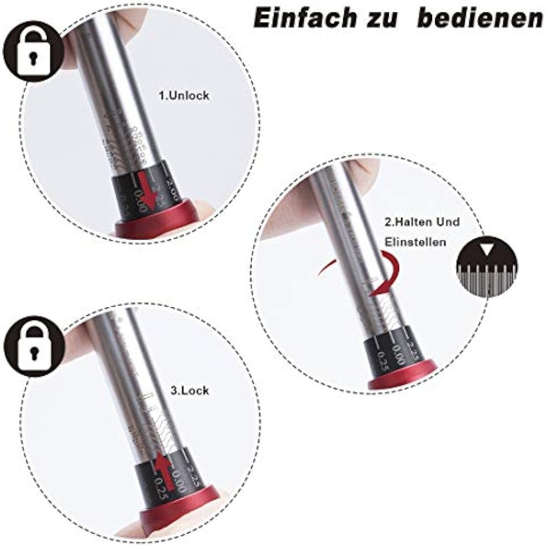 FOURROBBER 1/4-inch Drive Click Torque Wrench, 5-30Nm 90-Tooth Tool