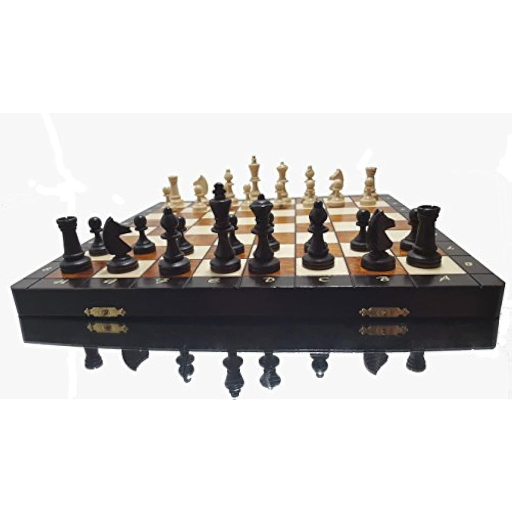 Magnetic Wooden Chess Set – 14 Inch Handcrafted Travel Board