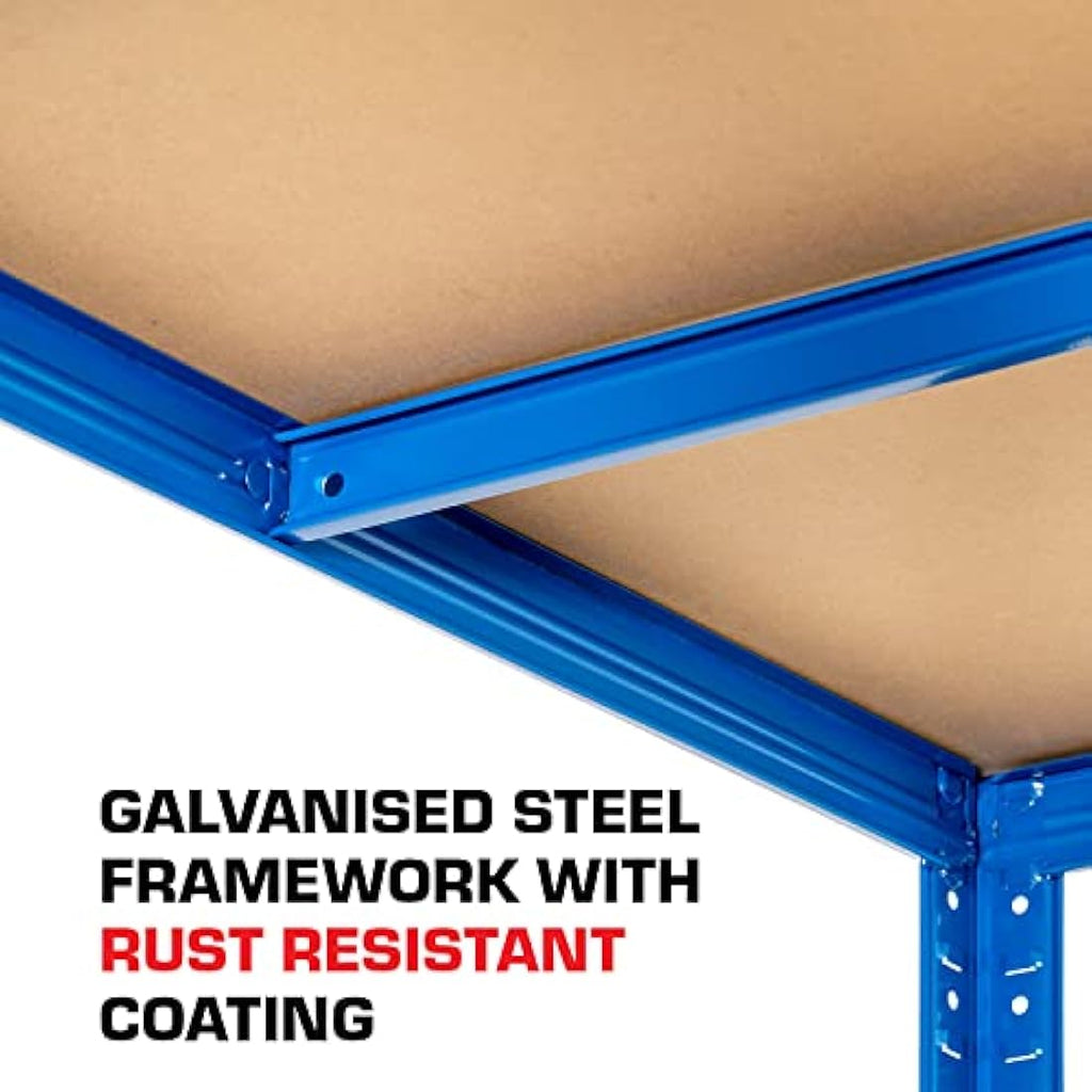 Rhino Racking Heavy-Duty Garage Shelving – 2 Bays, 5 Tier Blue Metal