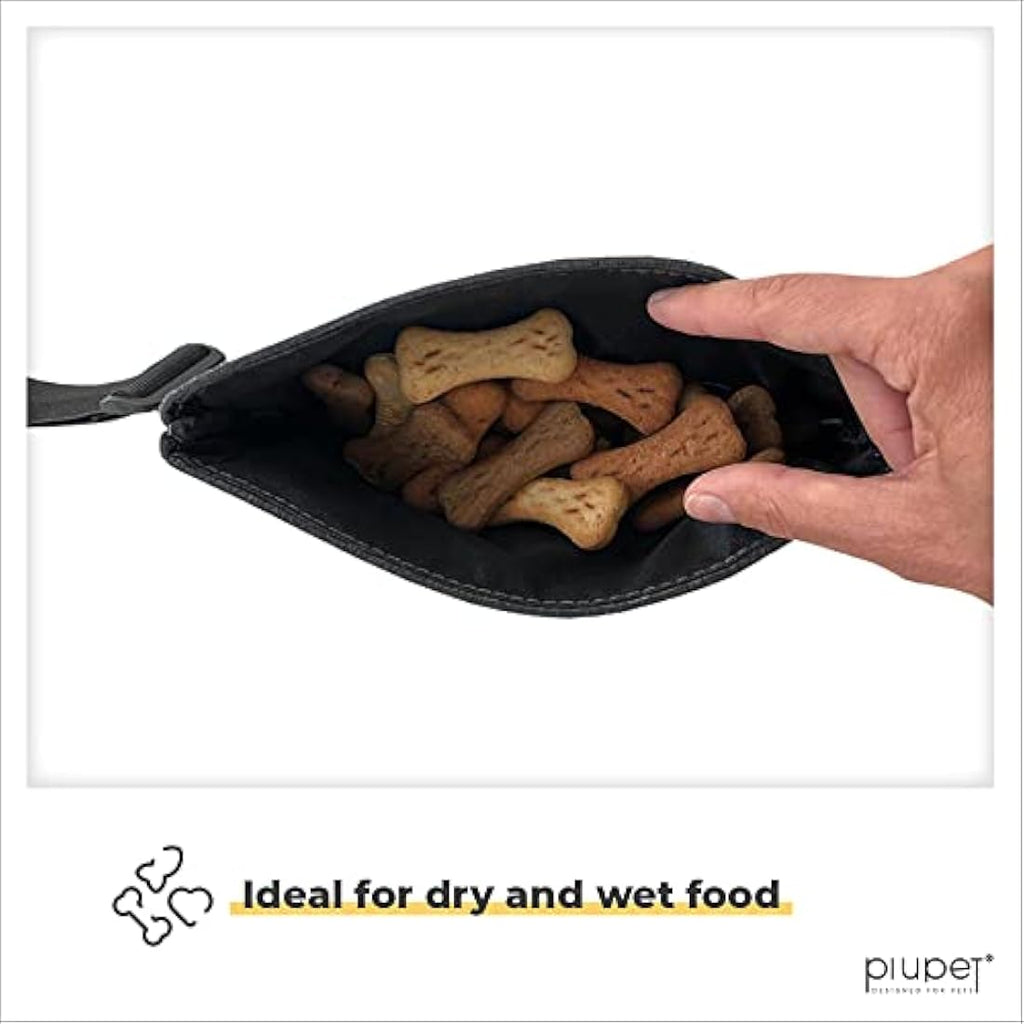 PiuPet Dog Treat Pouch – Magnetic Felt Training Bag with 3 Pockets