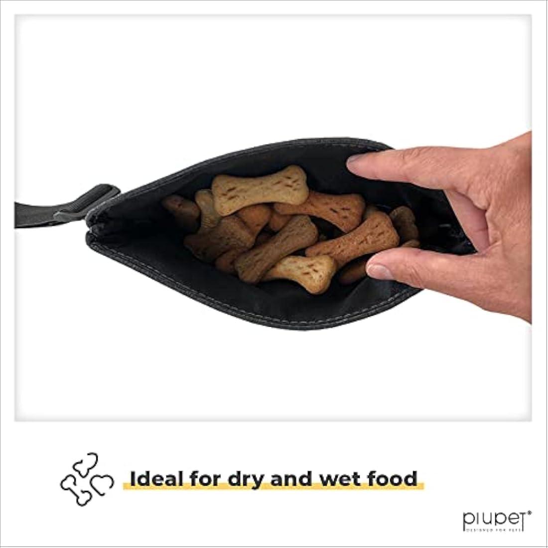 PiuPet Dog Treat Pouch – Magnetic Felt Training Bag with 3 Pockets