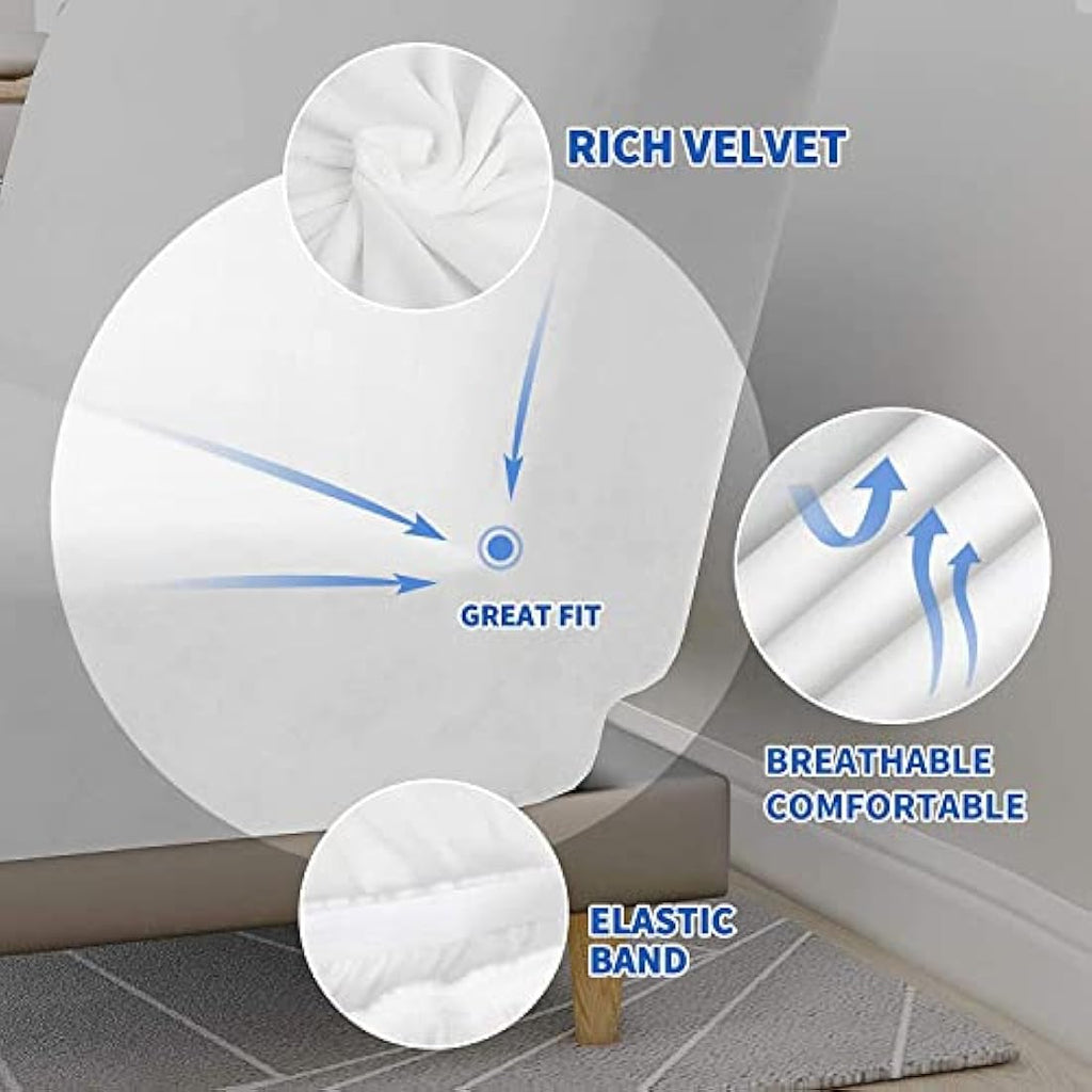 XINEAGE Velvet Futon Cover | High Stretch Armless Sofa Slipcover - White