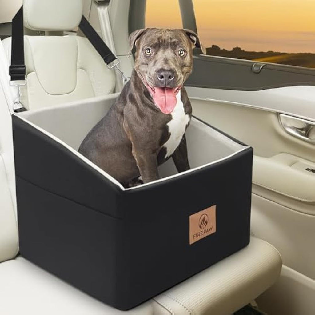 Jolof Store Medium Dog Car Seat – Elevated Booster Bed with Safety Belt