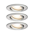 Paulmann Nova LED Recessed Spotlight Set – IP65 Brushed Aluminium 3-Pack