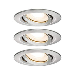 Paulmann Nova LED Recessed Spotlight Set – IP65 Brushed Aluminium 3-Pack