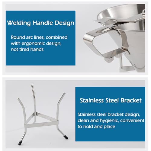 1.8L Stainless Steel Piston Funnel with Stand & 3 Nozzles