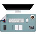 DOBAOJIA Large PU Leather Desk Pad | Waterproof Dual-Side Mat, Grey