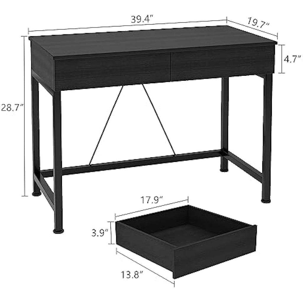 39.4" Computer Desk – Modern Vanity Table with Drawers