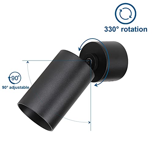 Klighten 2pcs Rotatable Matt Black Ceiling Spotlight | GU10 Aluminum