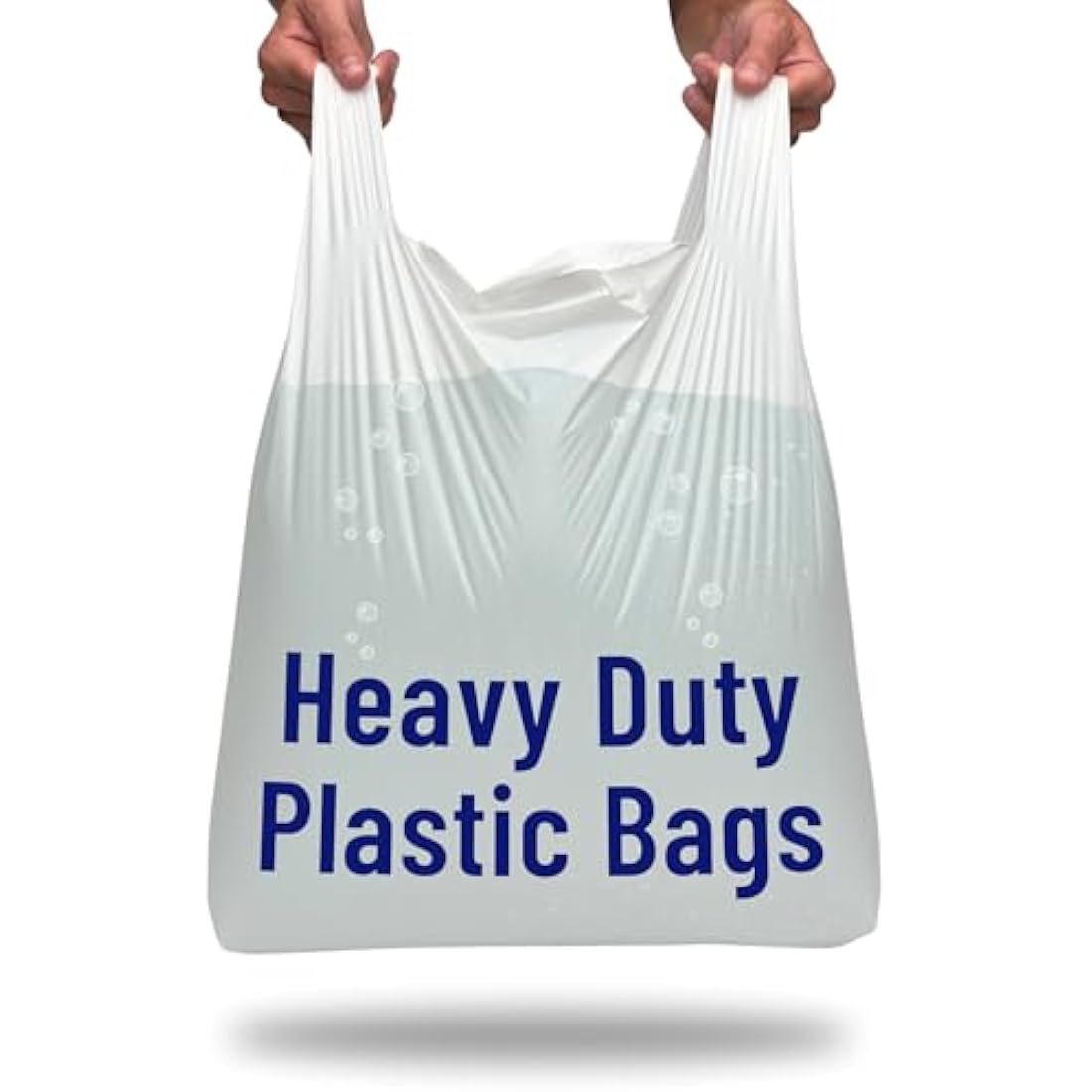 PWgoods White Plastic Carrier Bags – Heavy Duty Retail Size, 1000 Pack