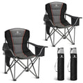 LET'S CAMP Heavy Duty Folding Camping Chair – Oversized Padded Set of 2