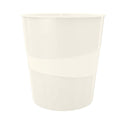 Leitz WOW 52781001 Waste Paper Bin, 15 Litres, Plastic, White, Pack of 6