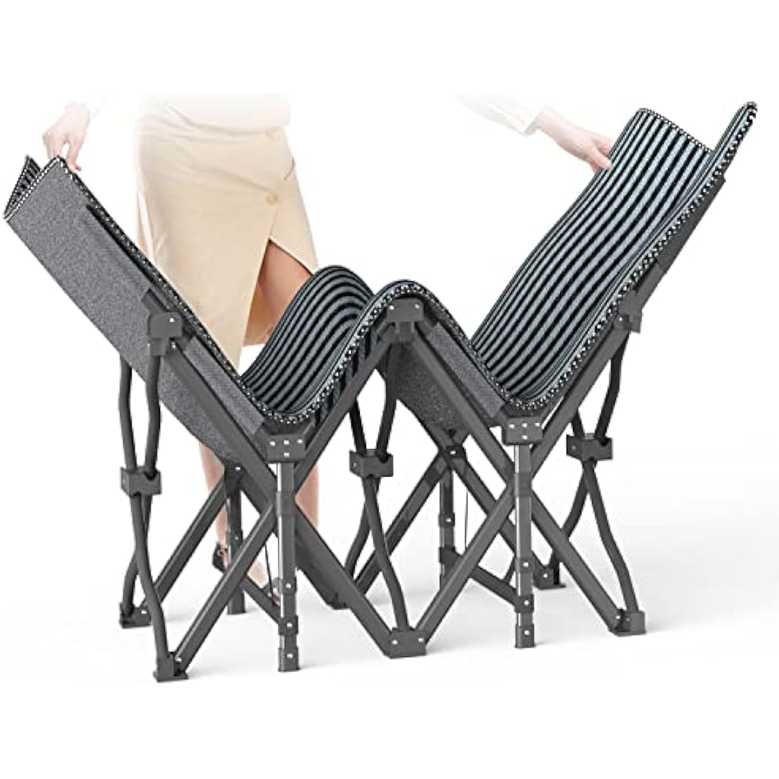 ATORPOK Folding Camping Cot with Cushion – Heavy Duty 450lbs Bed