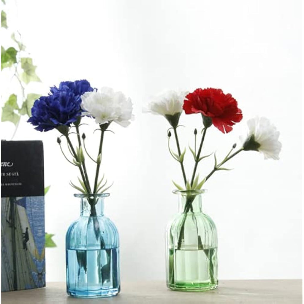 Jolof Store 10 Stem Artificial Silk Carnations | UV Resistant White Flowers