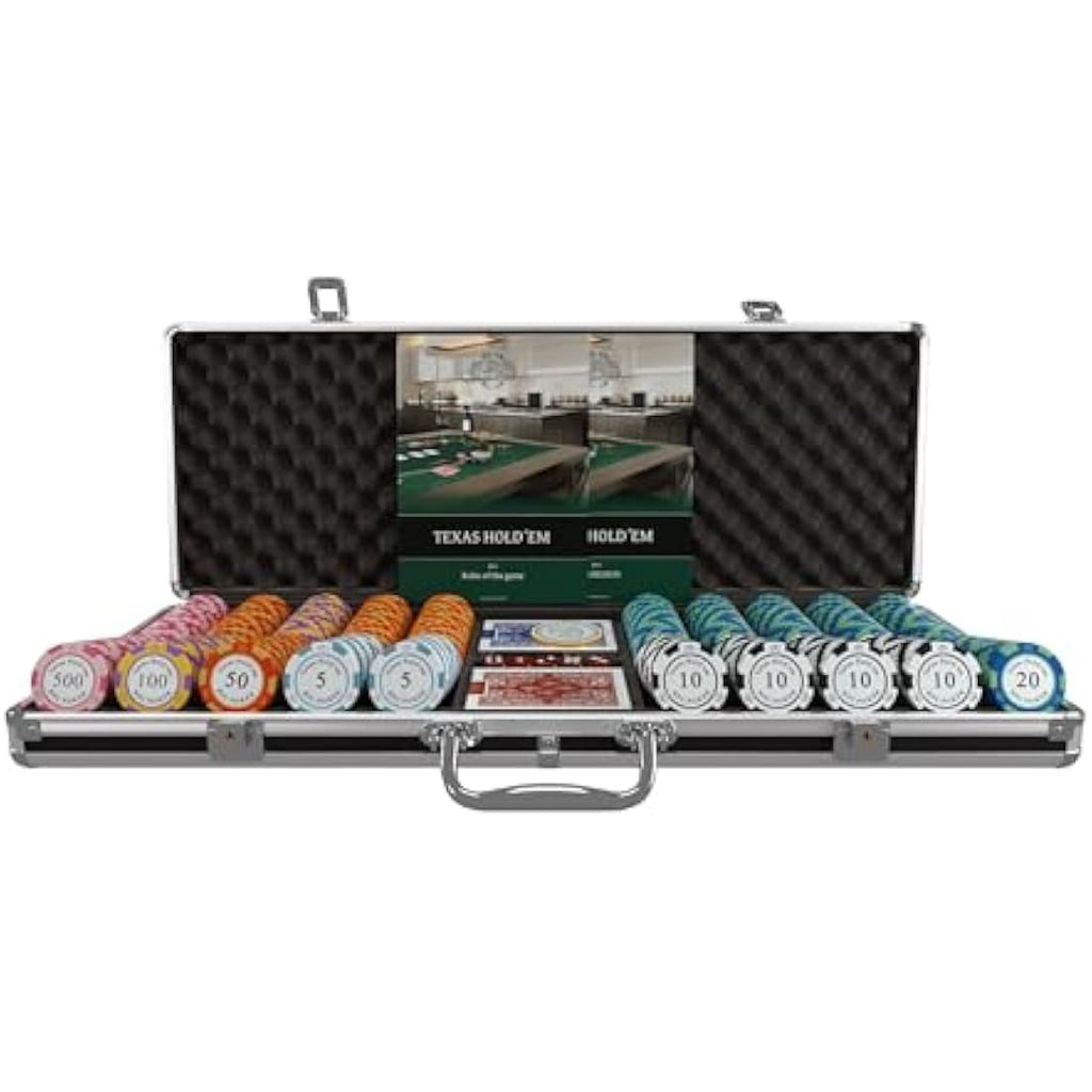 Bullets Poker Set – 500 Clay Carmela Chips, Plastic Cards & Case