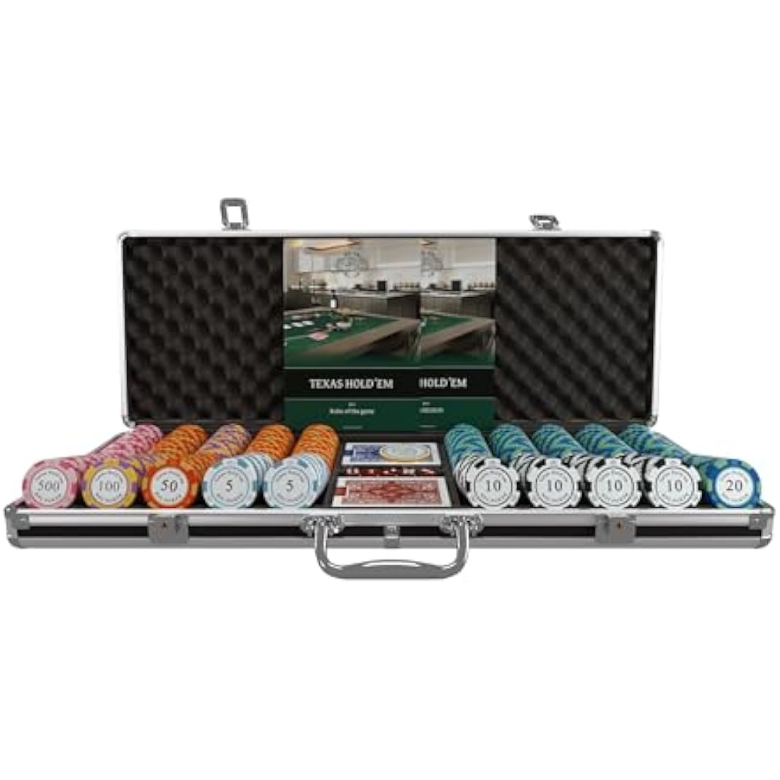 Bullets Poker Set – 500 Clay Carmela Chips, Plastic Cards & Case