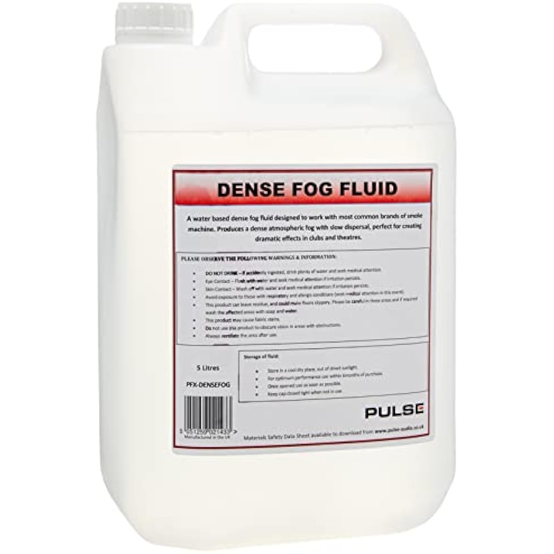 Dense Fog Fluid – 5 Litre Atmospheric Stage Smoke Effect