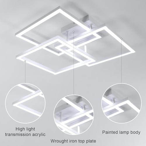DELIPOP 40W Modern LED Ceiling Light – Dimmable Square Acrylic Lamp