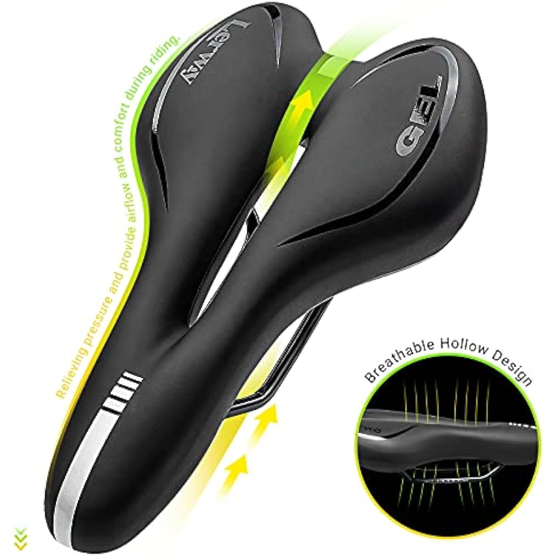 Jolof Store Mountain Bike Saddle | Waterproof Gel & Memory Foam Seat
